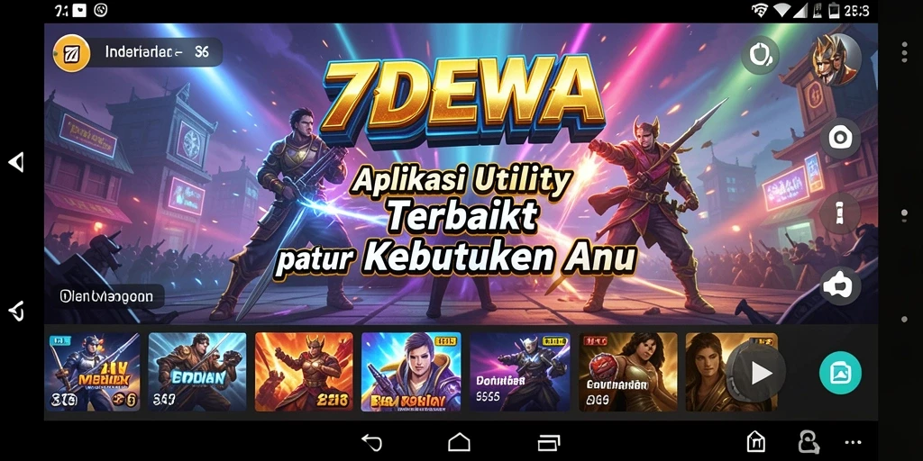 Tampilan utama <strong>7DEWA</strong> dengan berbagai fitur aplikasi Utility.