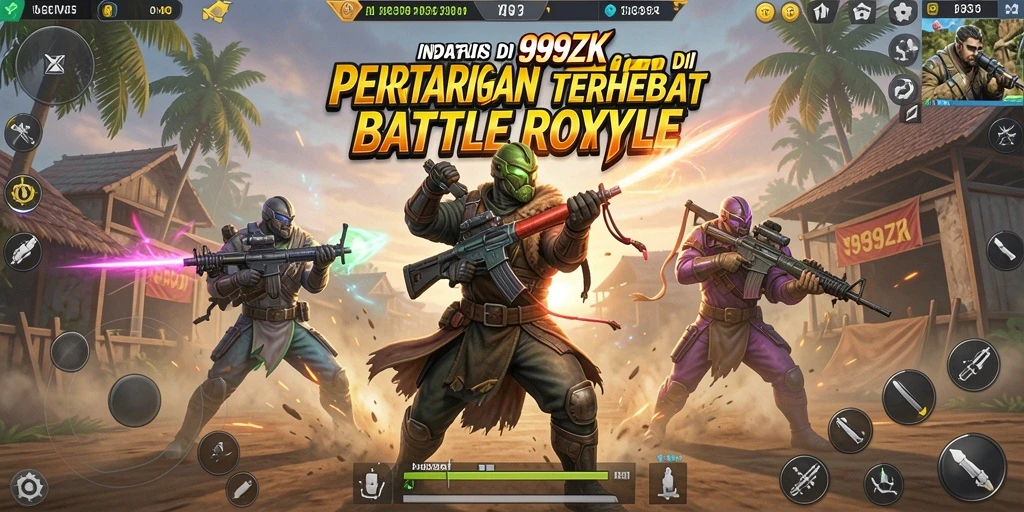 Gameplay seru dan mendebarkan di 999ZK Battle Royale.