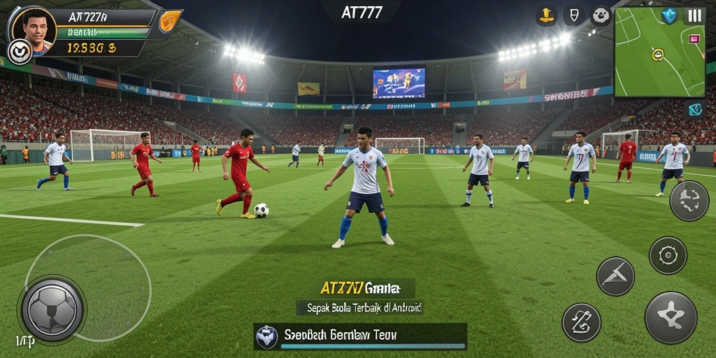 Screenshot AT777 menampilkan pemain dalam aksi di lapangan sepak bola.