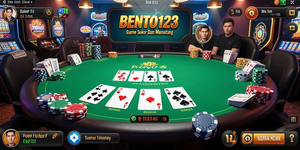 Tampilan gameplay seru BENTO123 dalam permainan Poker.