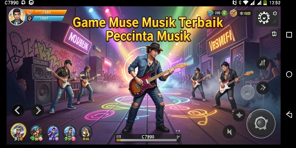 Screenshot C7890 menampilkan pengalaman seru mendengarkan musik.