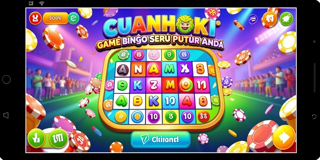 Tampilan gameplay seru dalam CUANHOKI dengan fitur Bingo menarik.