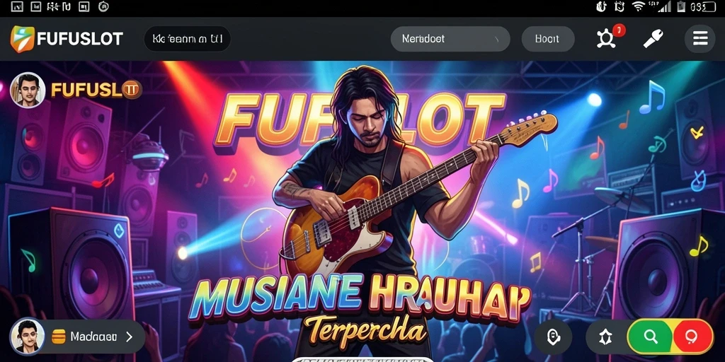 Tangkapan layar utama FUFUSLOT menunjukkan pemain menikmati permainan musik.