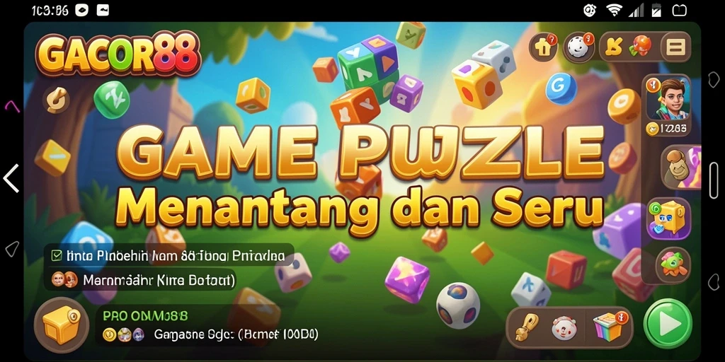 Tampilan gameplay seru GACOR88 dengan berbagai tantangan puzzle.