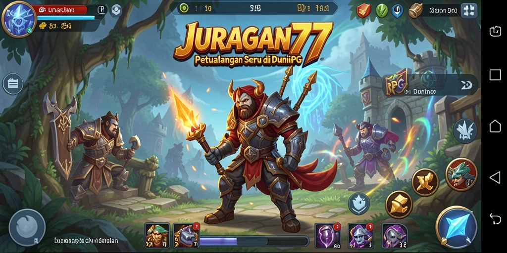 Tampilan gameplay seru dalam JURAGAN77 yang menampilkan pertempuran epik.