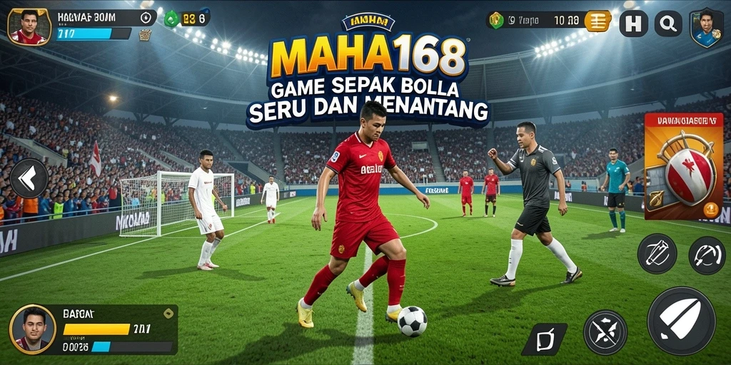 Tangkapan layar dari gameplay sepak bola seru di MAHA168.
