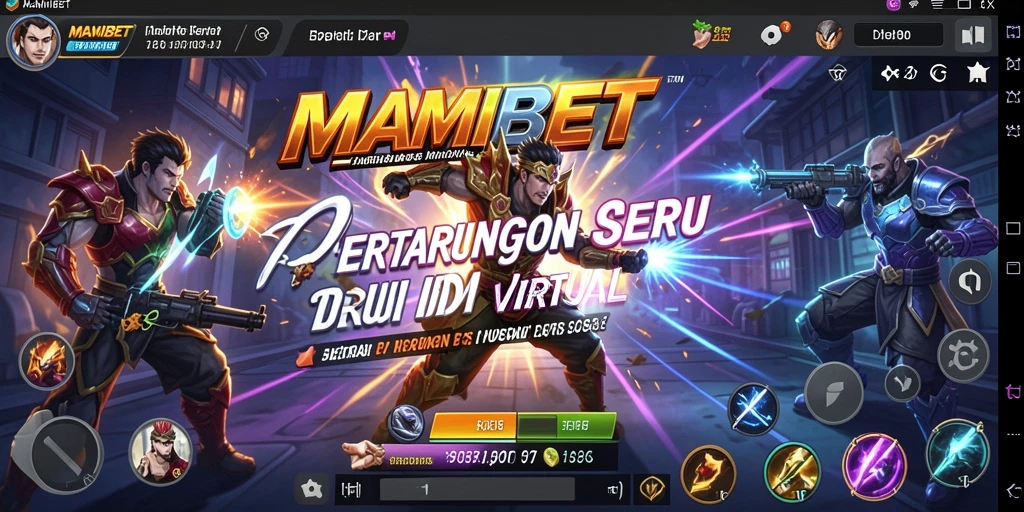 Screenshot gameplay MAMIBET menampilkan pertarungan dinamis dan karakter unik.