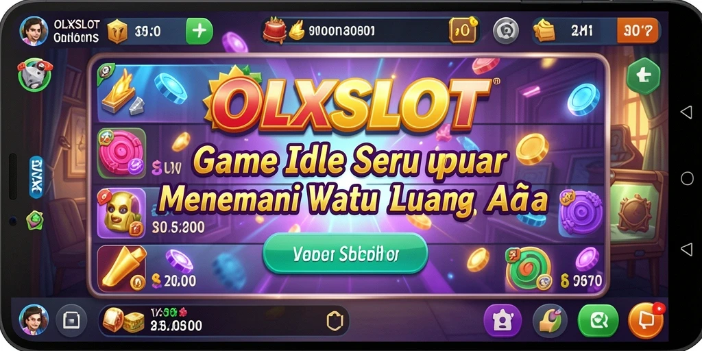 Tampilan gameplay <strong>OLXSLOT</strong> yang menarik dengan elemen idle yang informatif.