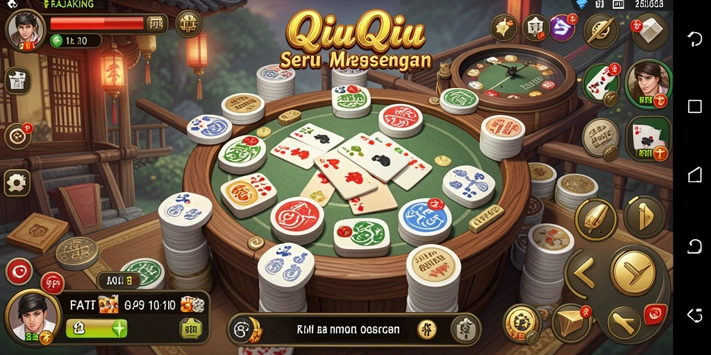 Screenshot gameplay RAJAKING menampilkan aksi seru QiuQiu.