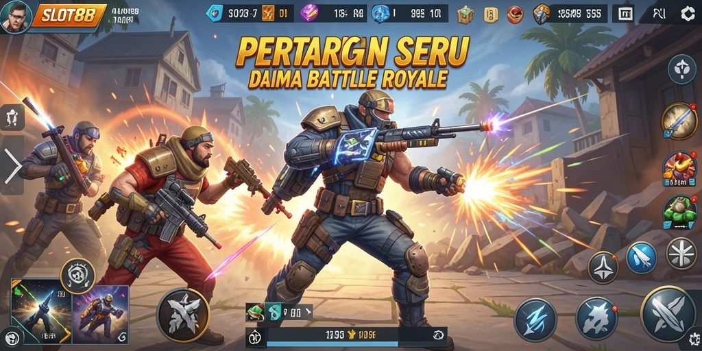 Screenshot gameplay SLOT88 dengan pertarungan seru dan strategi tim.