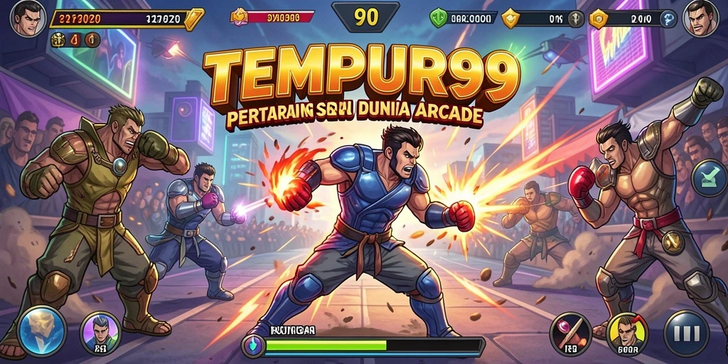 Tampilan gameplay yang penuh aksi dan tantangan di TEMPUR99.
