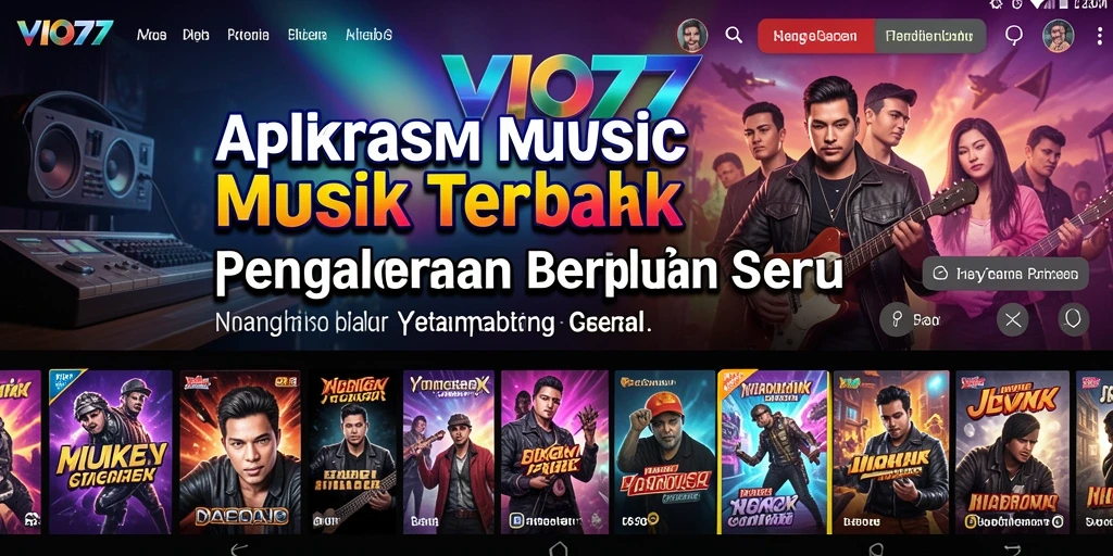 Tampilan gameplay VIO77 dengan berbagai pilihan lagu musik.
